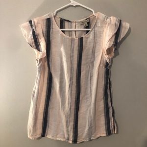 Calvin Klein striped shirt with ruffled sleeves